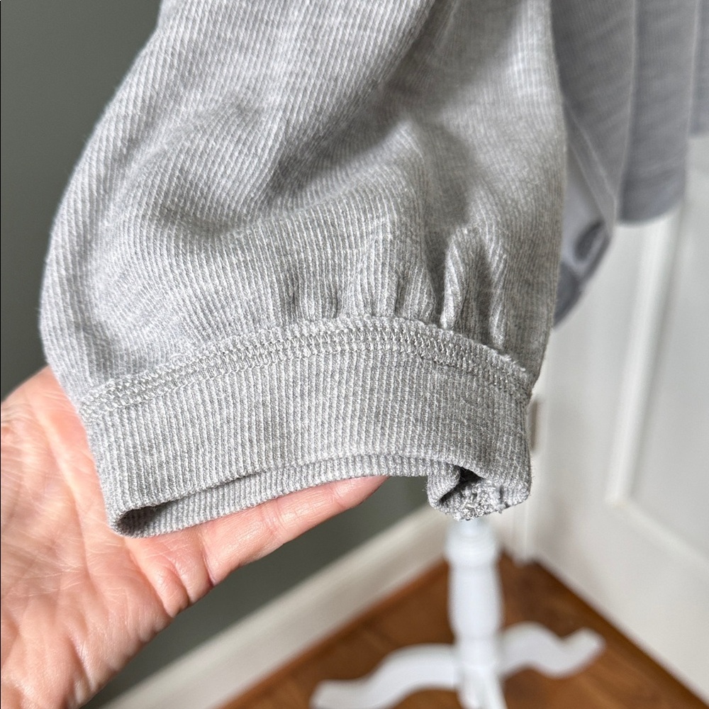 Free People We The Free Thermal Top Gray Oversized Waffle Knit Small - Picture 6 of 10